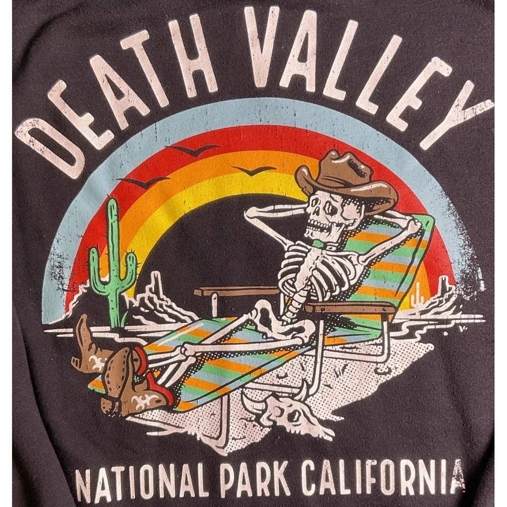 Death Valley hoodie National Park California Cowboy Skeleton Size Small